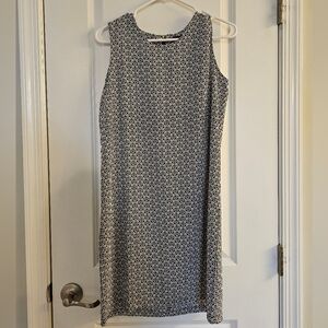 Adrienne Vittadini Geometric Black and White Midi Dress